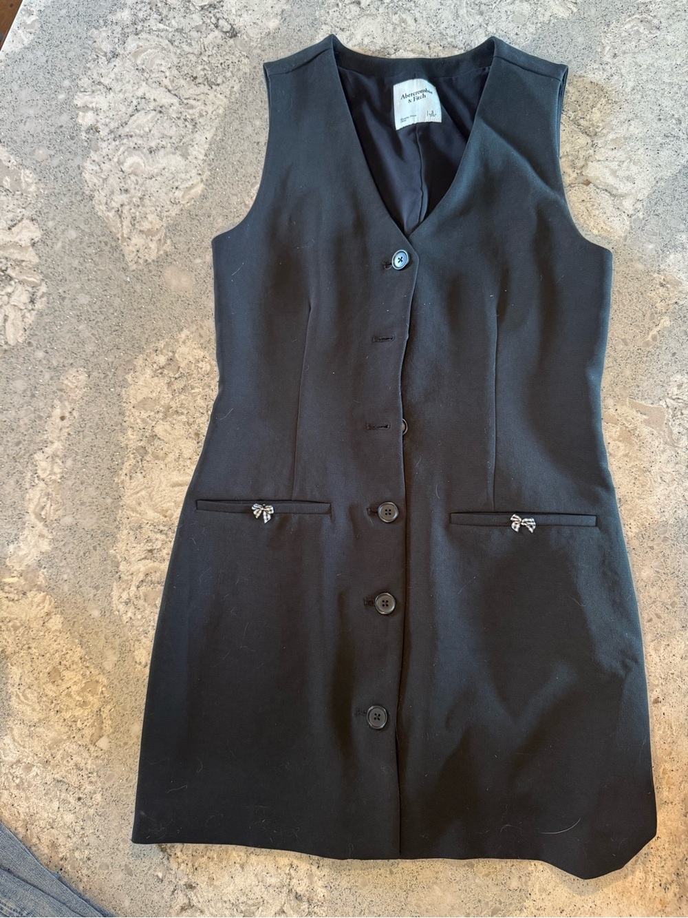 Small Abercrombie and Fitch Black Sleeveless Blazer Dress